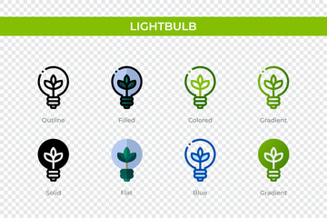 Poster - Lightbulb icon in different style. Lightbulb vector icons designed in outline, solid, colored, filled, gradient, and flat style. Symbol, logo illustration. Vector illustration