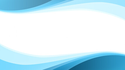Poster - ocean wave shapes made of simple light blue and blue wavy lines on white. simple abstract blue backg