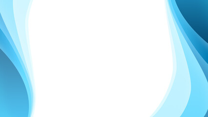Poster - Ocean wave shapes made of simple light blue and blue wavy lines on white. Simple abstract blue background with copy space. 4k resolution.