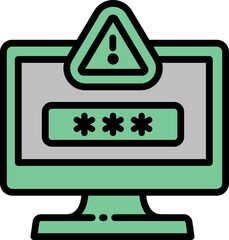 Poster - Pc password icon outline vector. Computer security. Code attack