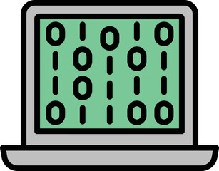 Poster - Digital data icon outline vector. Computer risk. Crime protect