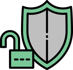 Poster - Unlock protection icon outline vector. Security fraud. Data internet