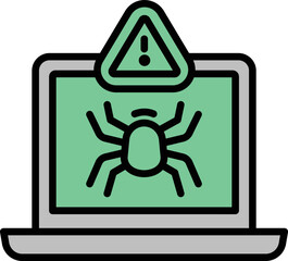 Poster - Bug unlock icon outline vector. Virus security. Hacker data
