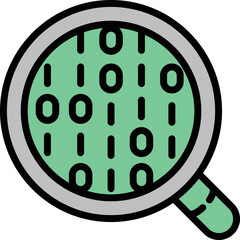 Poster - Digital search icon outline vector. Computer security. Ddos code