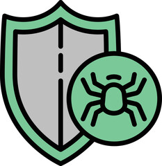 Poster - Risk protect icon outline vector. Cyber attack. Crime digital