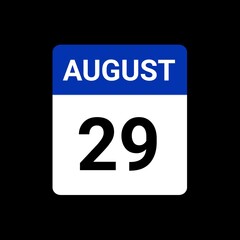 Poster - Calander icon showing date august 29