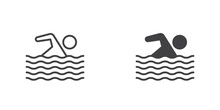 Swimmer In Swimming Pool Icon