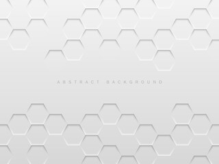 Wall Mural - modern realistic hexagon texture gray wall abstract background