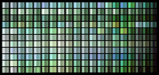 Wall Mural - vector gradient swatches set. green, emerald, chromium organic colors gradient swatch set vector. sh
