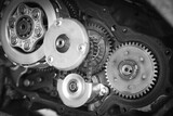 Fototapeta  - Detail engine of motorcycle. Technology. Industry