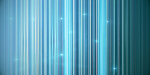 Leinwandbilder - Abstract wide blue tech lines background. Design and technology concept. 3D Rendering.