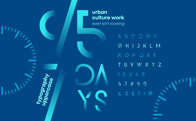 Leinwandbilder - Digital alphabet font and number. Abstract typography urban future, creative design concept fonts and numbers. vector illustration