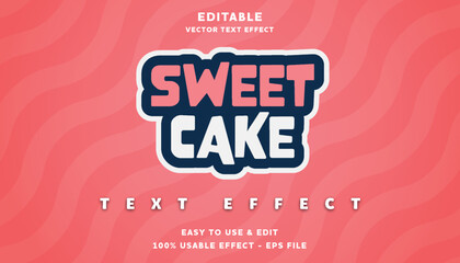 Poster - sweet cake editable text effect with modern and simple style, usable for logo or campaign title