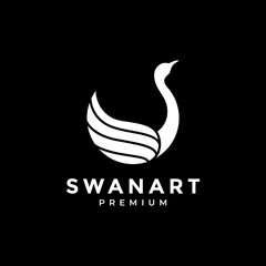 Wall Mural - modern swan bird logo design