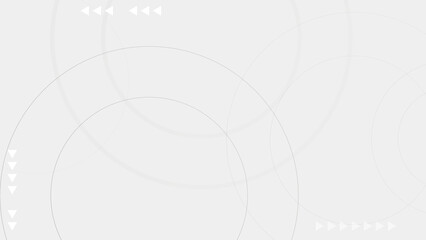 Poster - Abstract gray gradient background with outlined circular shapes and arrows. Vector stock.
