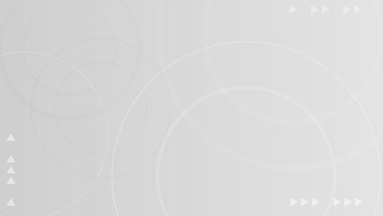 Poster - Abstract gray gradient background with outlined circular shapes and arrows. Vector stock.