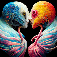 Sticker - Surrealistic love couple