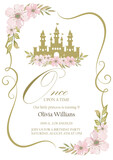 cinderella invitation. Invitation to the princess's birthday party. Template for baby shower invitation. It is a girl
