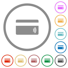 Sticker - Contactless credit card solid flat icons with outlines