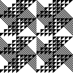 Leinwandbilder - Modern abstract geometric contemporary vector seamless diagonal pattern with simple elements and shapes. Graphic black and white minimalist background.