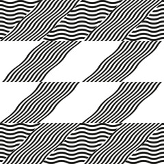 Leinwandbilder - Modern abstract geometric contemporary vector seamless diagonal pattern with simple elements and shapes. Graphic black and white minimalist background.