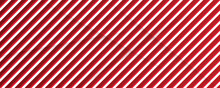Candy Cane Seamless Pattern. Christmas Striped Red Background. Cute Caramel Package Print. Xmas Holiday Diagonal Lines. Peppermint Wrapping Texture. Abstract Geometric Wallpaper. Vector Illustration. 