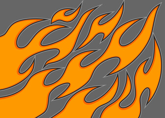 Poster - simple background with orange flame pattern