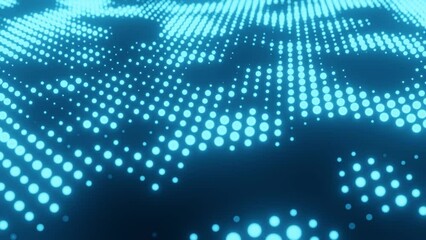Wall Mural - Conceptual computer generated footage of dot lights representing physical phenomena