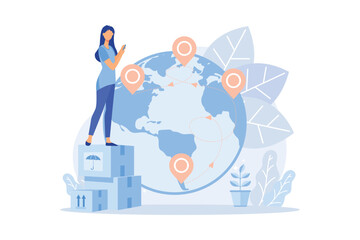 Poster - smart delivery tracking track your orders, delivery status online, application software, package, in