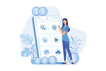 Poster - app monetization mobile app advertisement, app download promotion methods, mobile users attraction, 