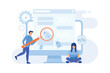 © Alwie99d - Software testing IT software application testing, quality assurance, QA team, bug fixing, automation and manual, website and mobile flat design modern illustration