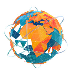 Aufkleber - world globus 3d transparent digital