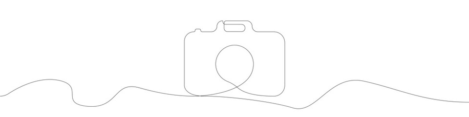 Poster - Photo camera icon line continuous drawing vector. One line photo camera icon vector background. Photo camera icon. Continuous outline of a photo camera icon.