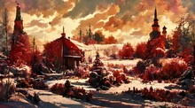 Christmas Season Background Painting Wallpaper 