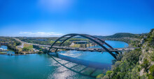 Austin, Texas- Through Arch Bridge Over The Colorado River
