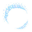 © vika_k - Soap bubble frame. Foam boarder. Blue suds divider and separator. Round decoration elements. Vector