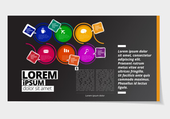 Canvas Print - Business concept for internet banners, social media banners or presentation, vector illustration 