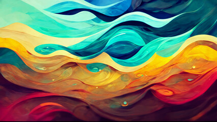 Poster - 3d illustration abstract design made of colorful forms on the subject of art, passion, spirituality 