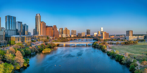 Wall Mural - Colorado River near the district urban area of Austin, Texas