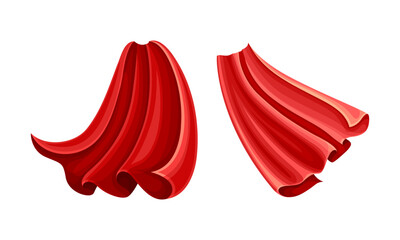 Canvas Print - Red capes set. Carnival clothes, costume for superhero or vampire cartoon vector illustration