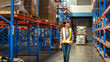 © Montri - Young woman working in an industrial place of work. logistics service, warehouse management and inventory concept.