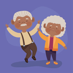 Wall Mural - happy afro old couple