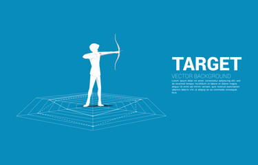 Poster - Businessman in suit shoot the arrow on spider chart. Concept of perfect recruitment. Human Resource. put the right man on the right job.