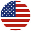 © POKPAK - United States flag round icon. American flag