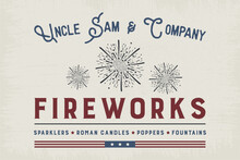 Uncle Sam And Company Fireworks - Color | Farmhouse | Print | EPS10