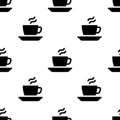 Poster - Single Coffee pattern. Coffee concept. filled trendy Vector seamless Pattern, background, wallpaper