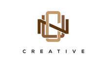 Initial CUN, NUC Letters Monogram, Three Letters Creative Modern Typographic Logo, Eye Catching Alphabet Stylish Logo Vector