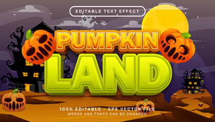 Poster - pumpkin land 3d text effect and editable text effect