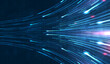 © TripleP Studio - Blue light streak, fiber optic, speed line, futuristic background for 5g or 6g technology wireless data transmission, high-speed internet in abstract. internet network concept. vector design