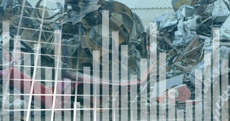 Poster - Animation of statistical data processing over crane operating at junkyard